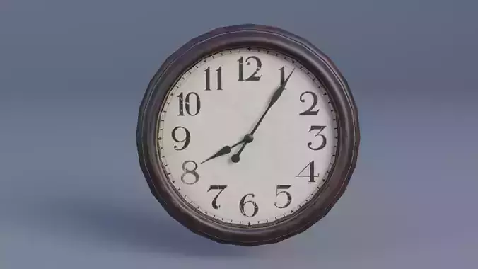 Wall Clock low poly Low-poly 3D model