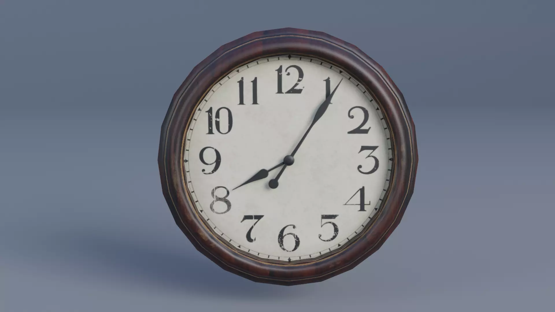 Wall Clock low poly Low-poly 3D model_0