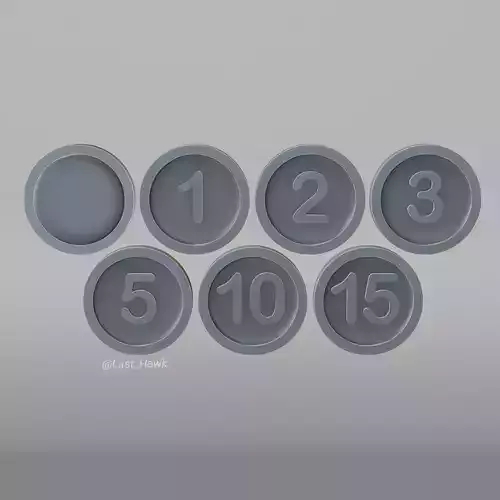 Coins for tabletop games Free 3D print model