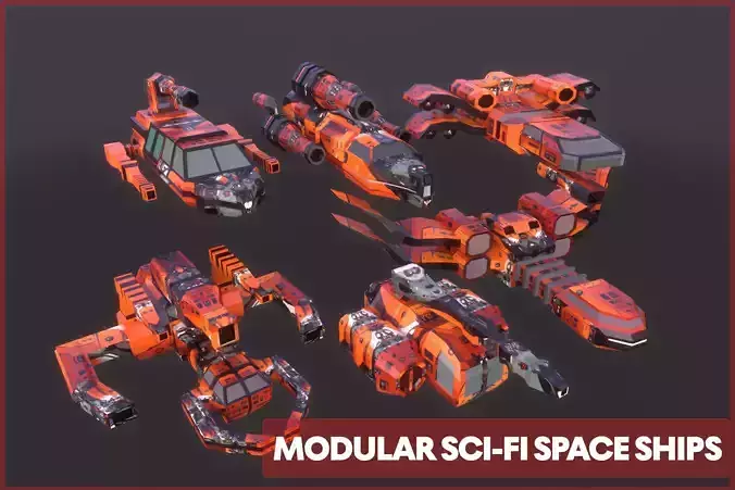 Modular Space Ships  3D model