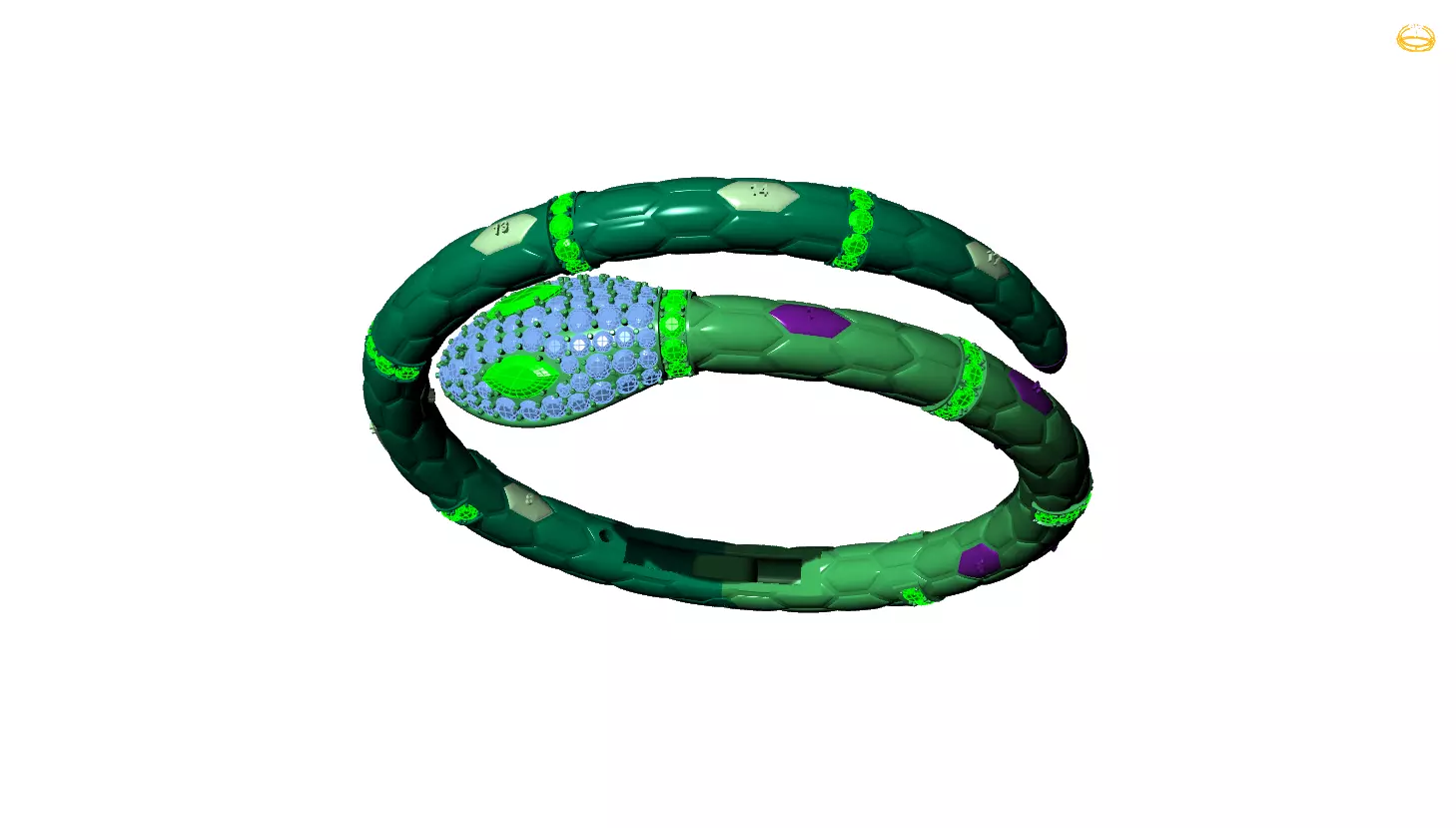 Bracelet Snake 3D print model_0