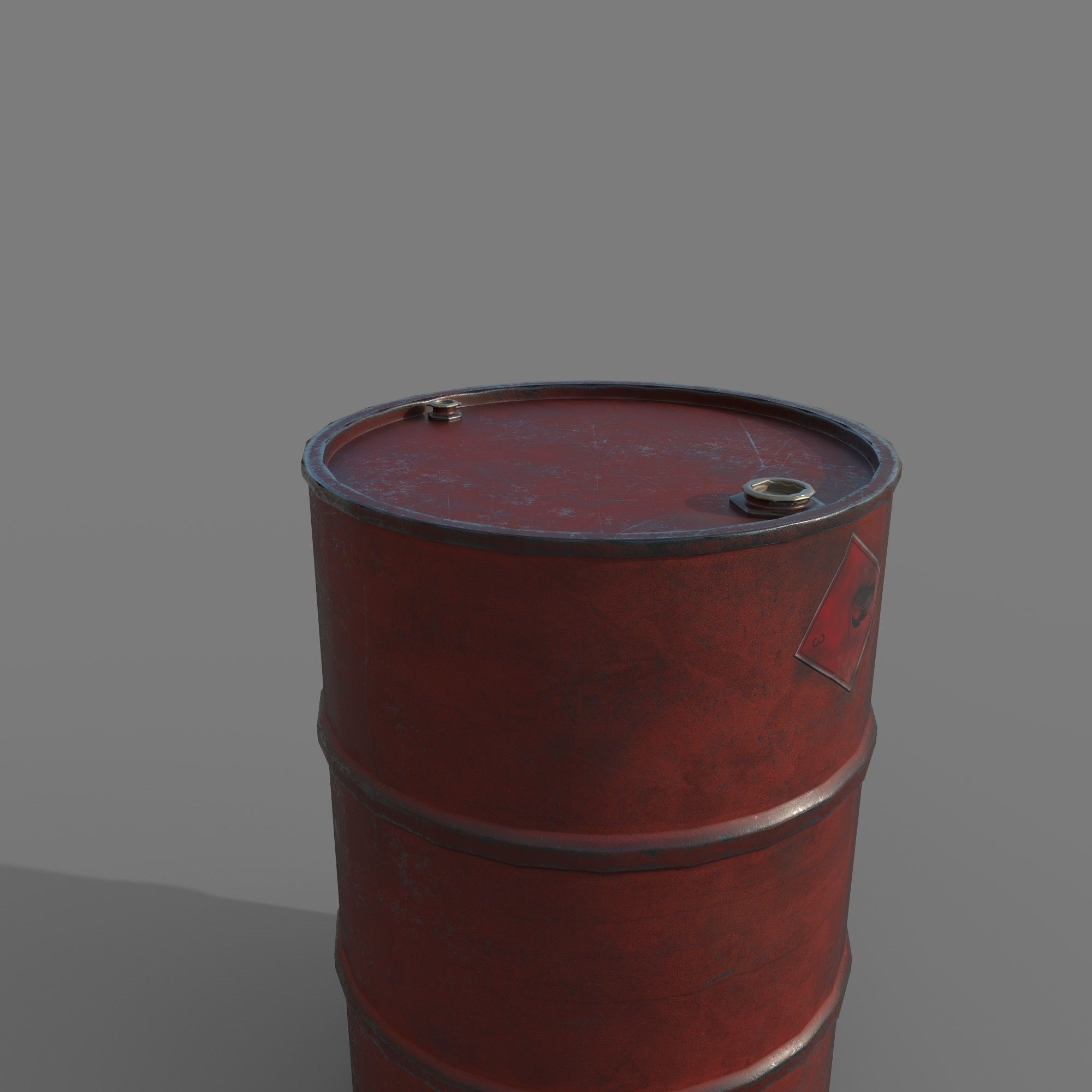 Barrel 200 liters Red Dirt Low-poly 3D model_3
