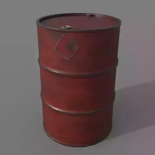 Barrel 200 liters Red Dirt Low-poly 3D model Barrel 200 liters Red Dirt Low-poly 3D model