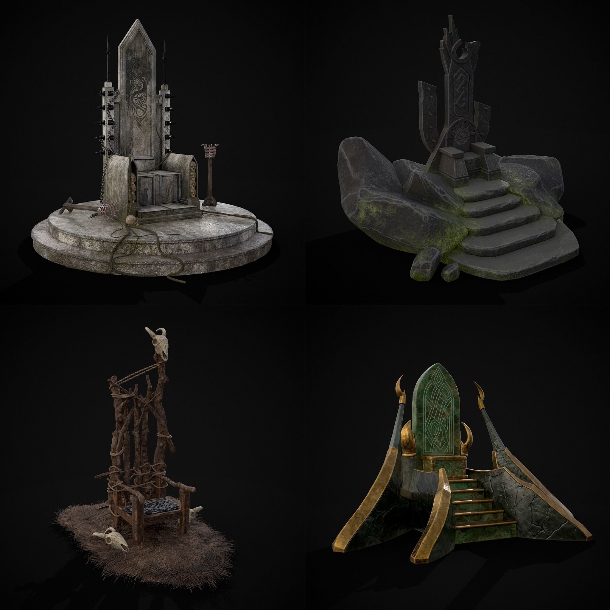 Four Thrones 3D Model Collection_6