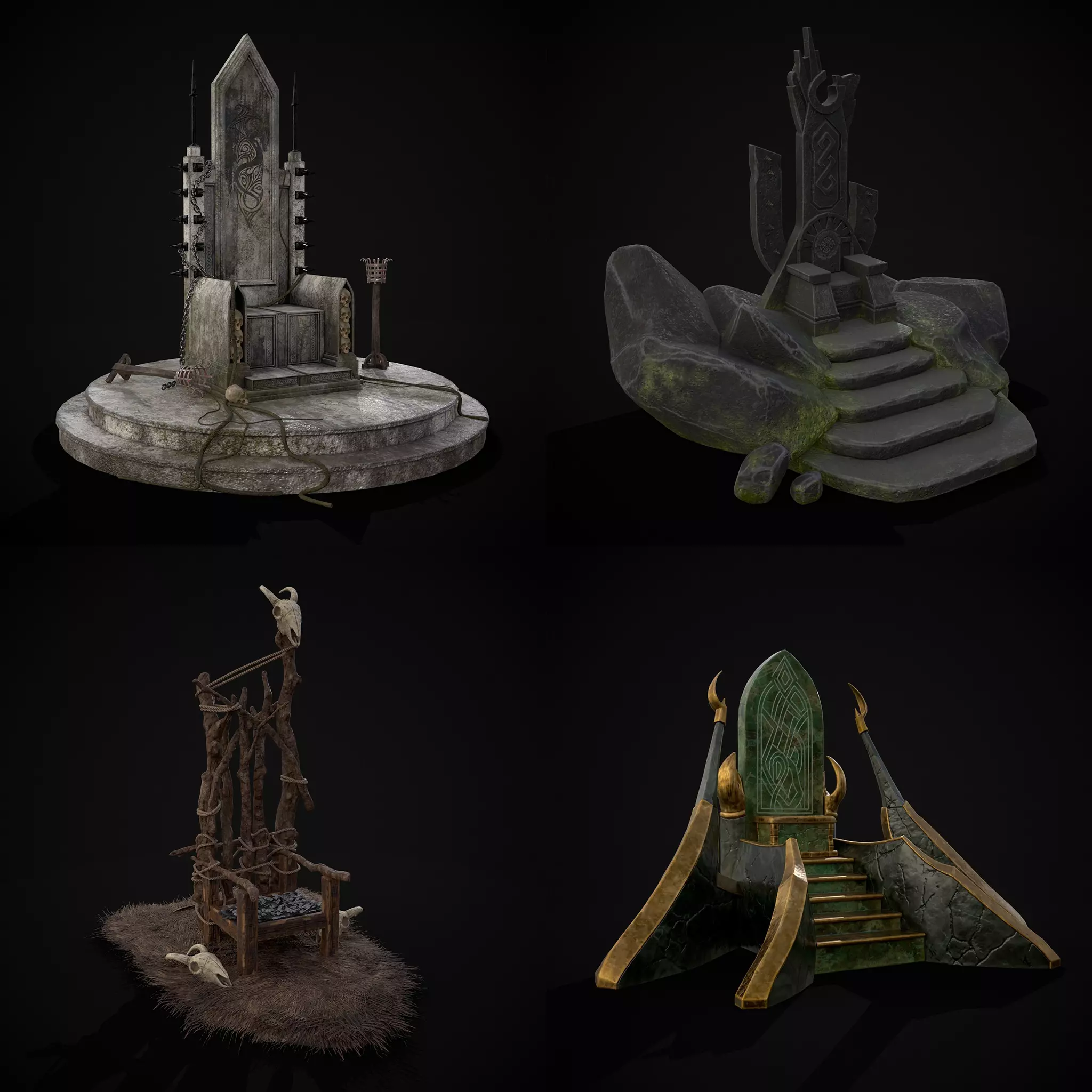 Four Thrones 3D Model Collection_0