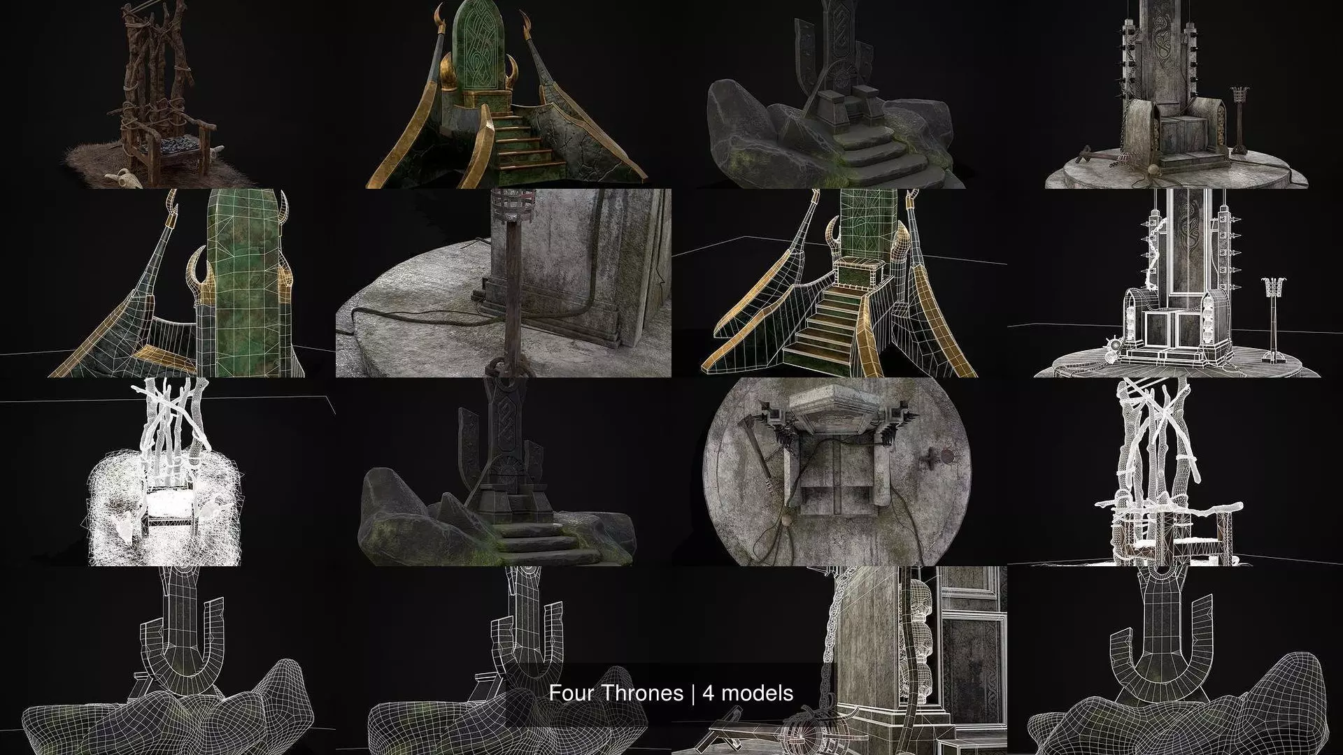 Four Thrones 3D Model Collection_5