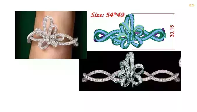 bracelet Diamond 3D print model
