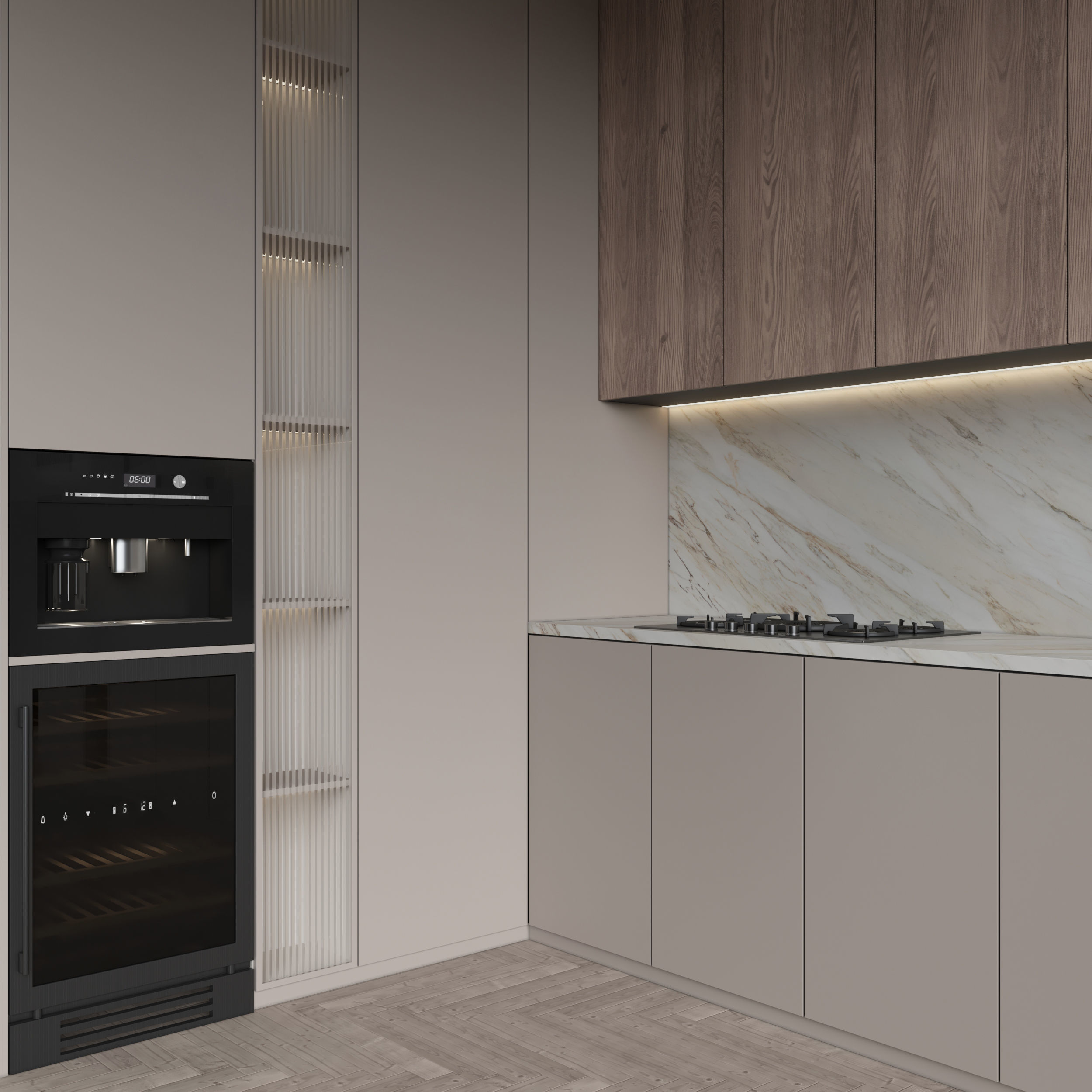 Kitchen Modern 103 - Corner Kitchen 3D model_3