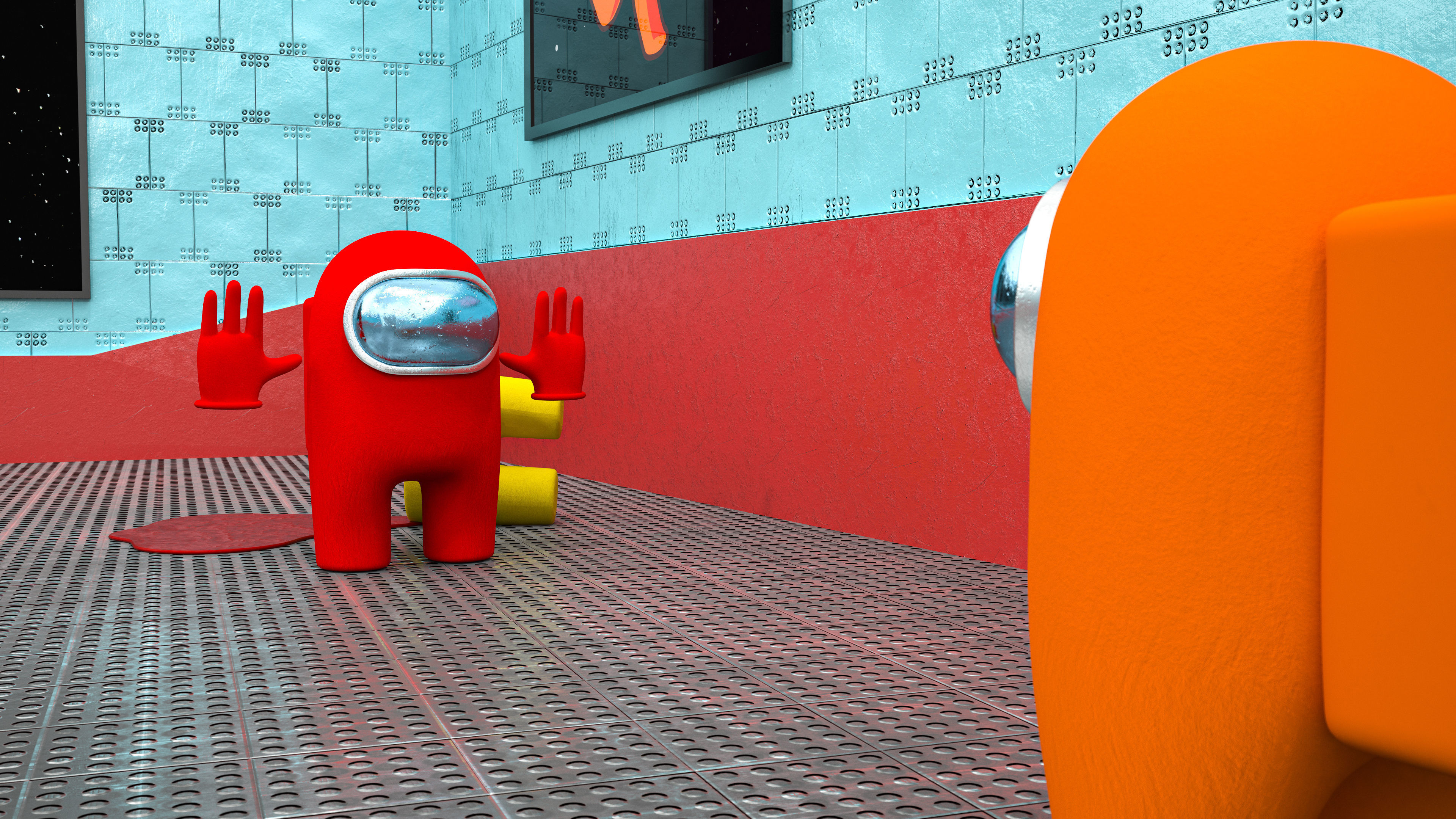 Among us 3d full scene modeling on cafeteria 3D model_5