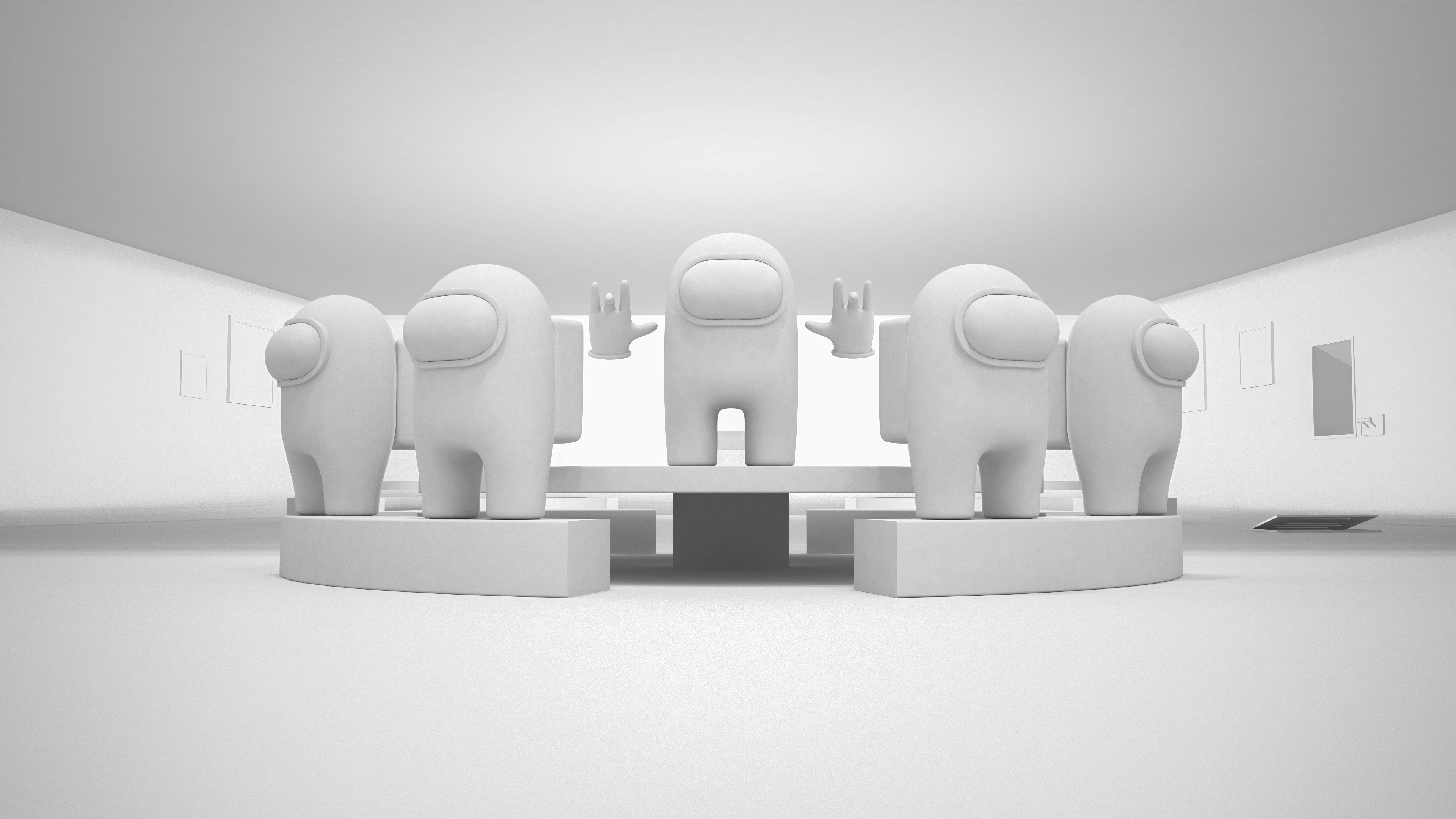 Among us 3d full scene modeling on cafeteria 3D model_6