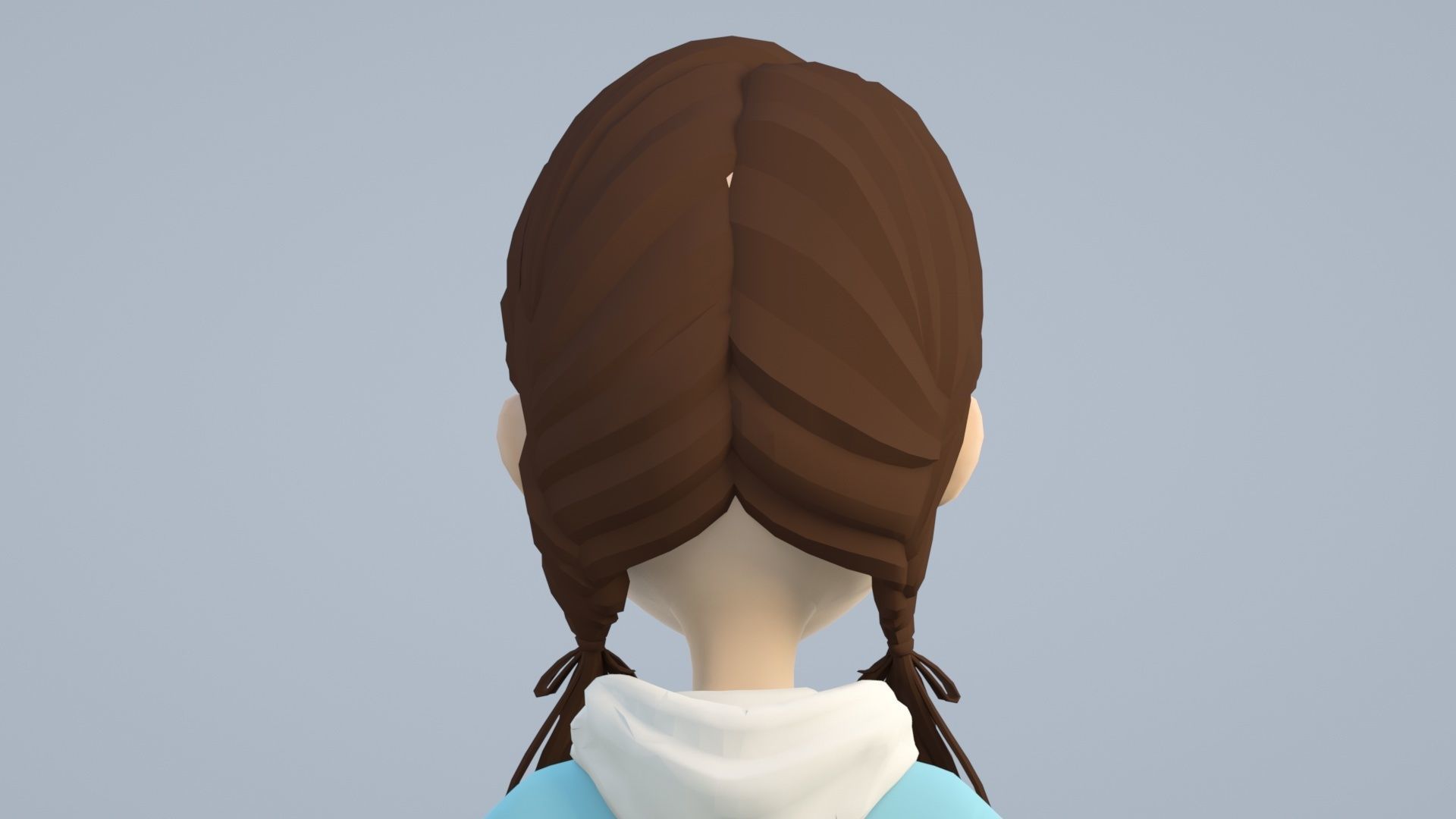 cartoon girl little sister child primary school student 3D model_2