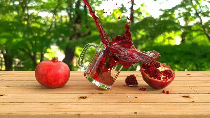 Pomegranate juice splash