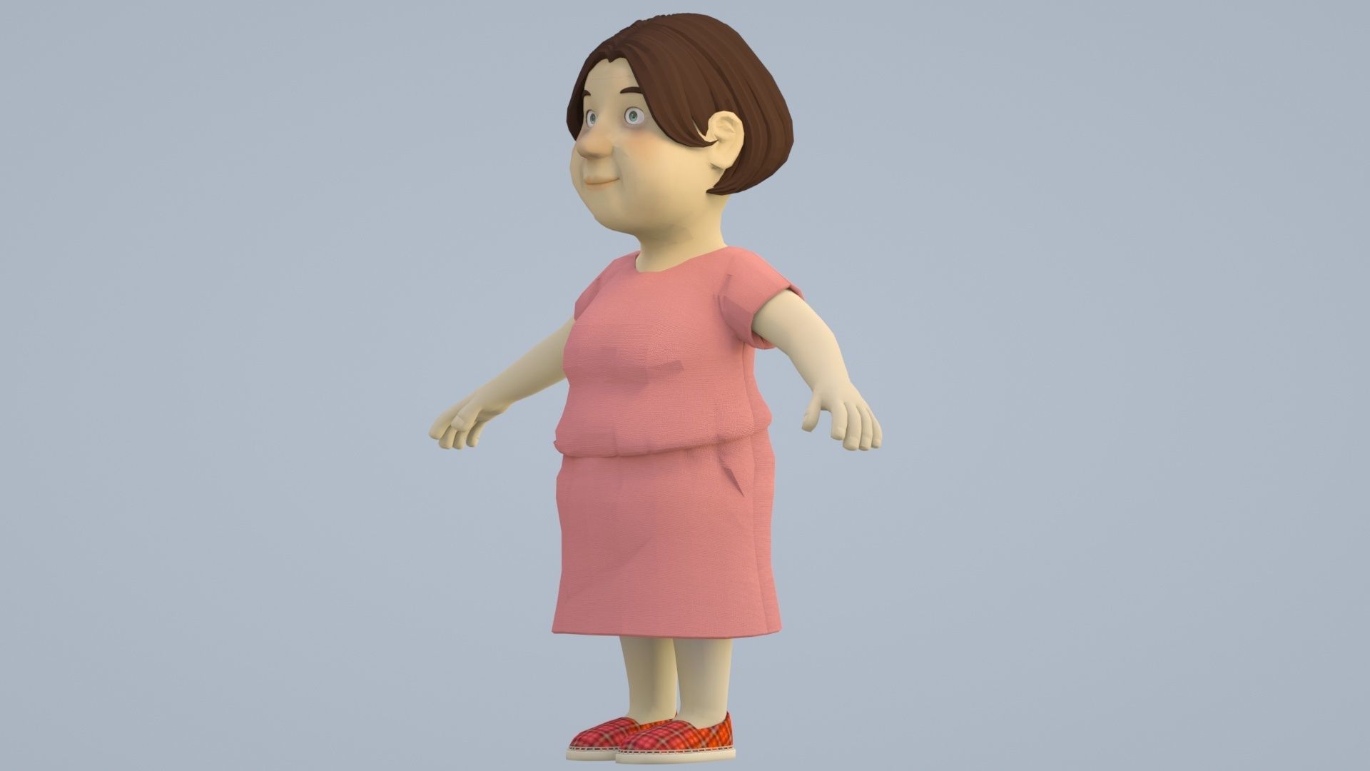 Cartoon Mom Aunt Sister Female 3D model_7