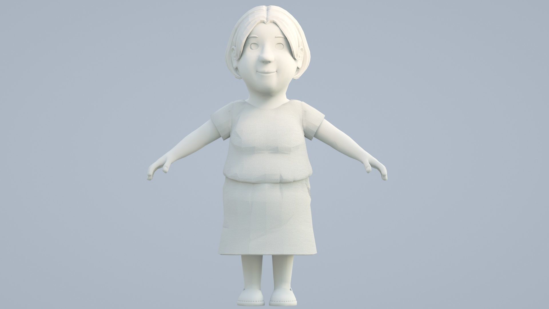 Cartoon Mom Aunt Sister Female 3D model_9