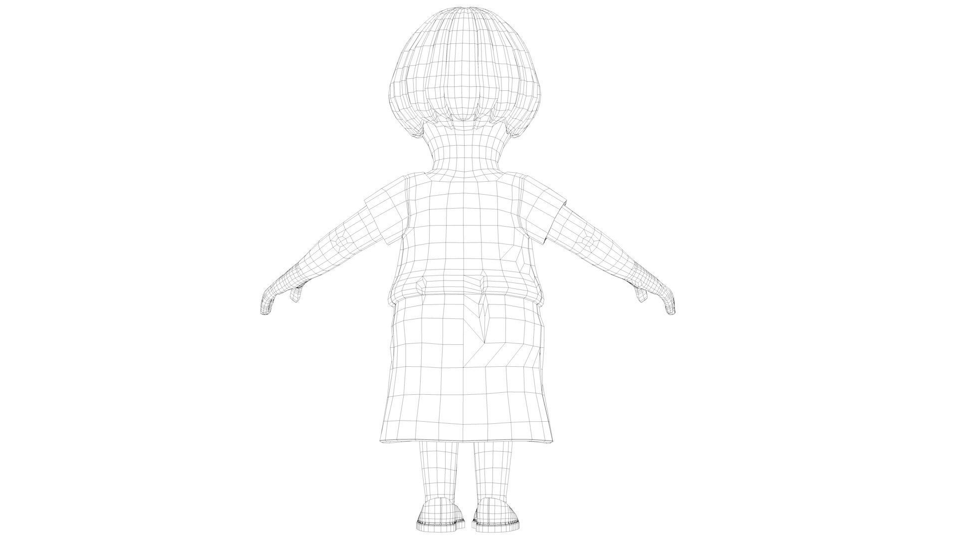 Cartoon Mom Aunt Sister Female 3D model_13