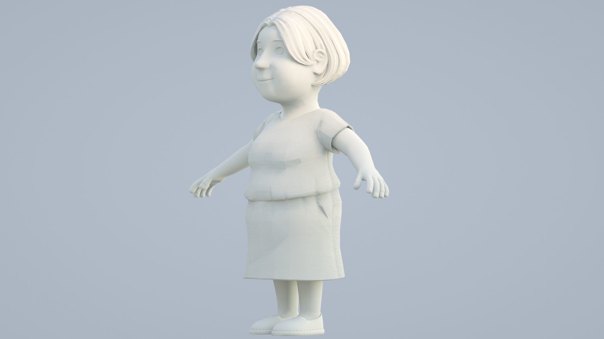 Cartoon Mom Aunt Sister Female 3D model_10