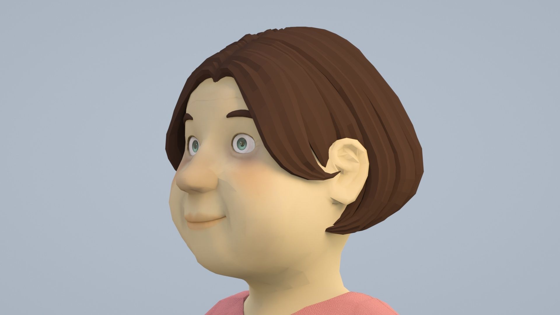 Cartoon Mom Aunt Sister Female 3D model_1
