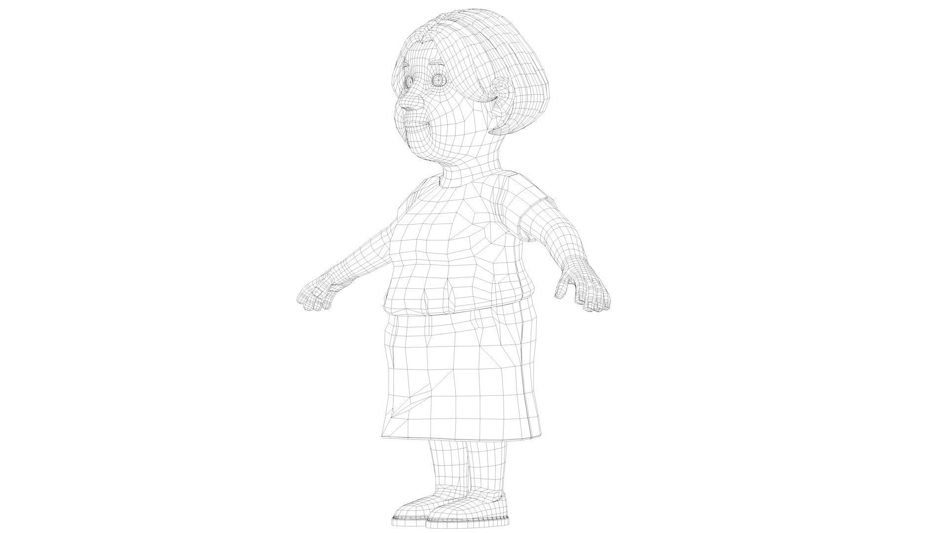 Cartoon Mom Aunt Sister Female 3D model_12