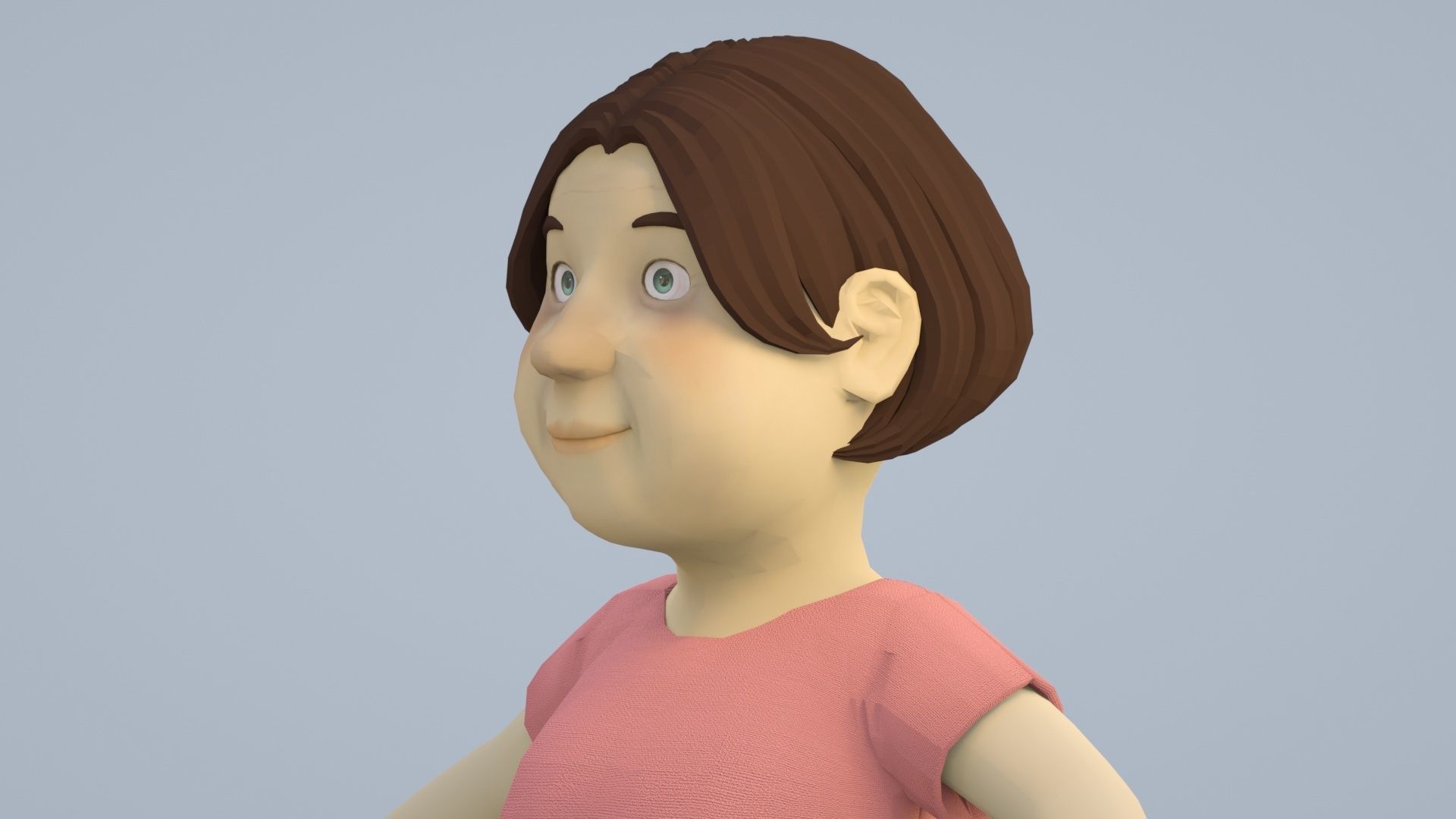 Cartoon Mom Aunt Sister Female 3D model_4