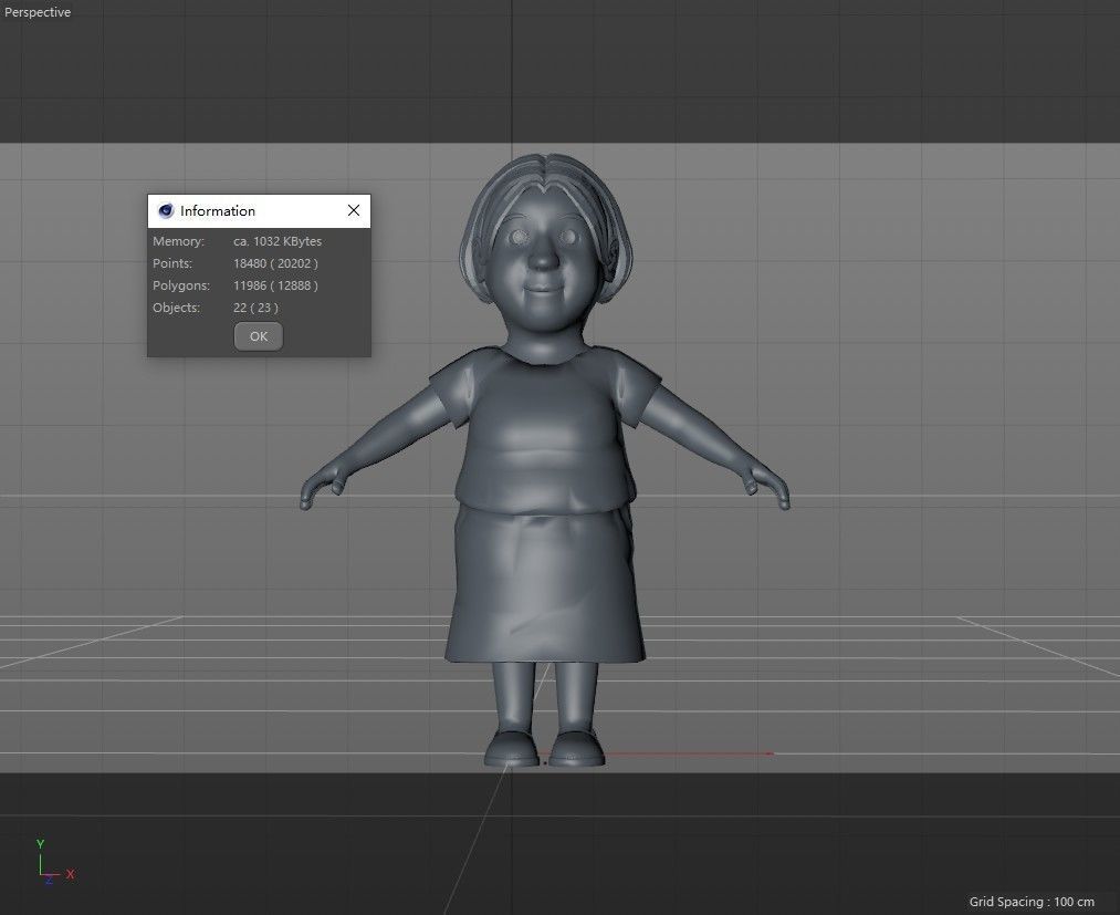 Cartoon Mom Aunt Sister Female 3D model_15
