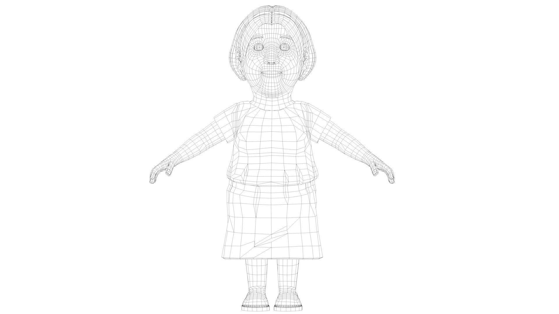 Cartoon Mom Aunt Sister Female 3D model_14