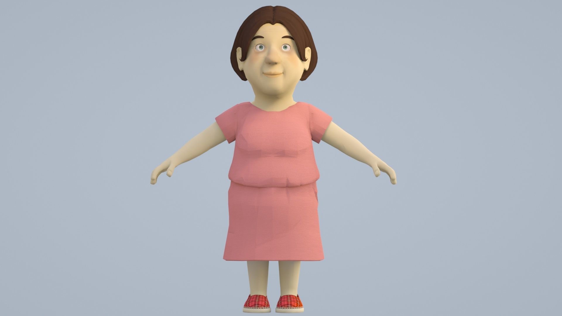 Cartoon Mom Aunt Sister Female 3D model_6