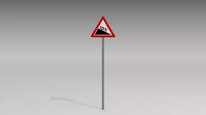 Steep road sign 3D model