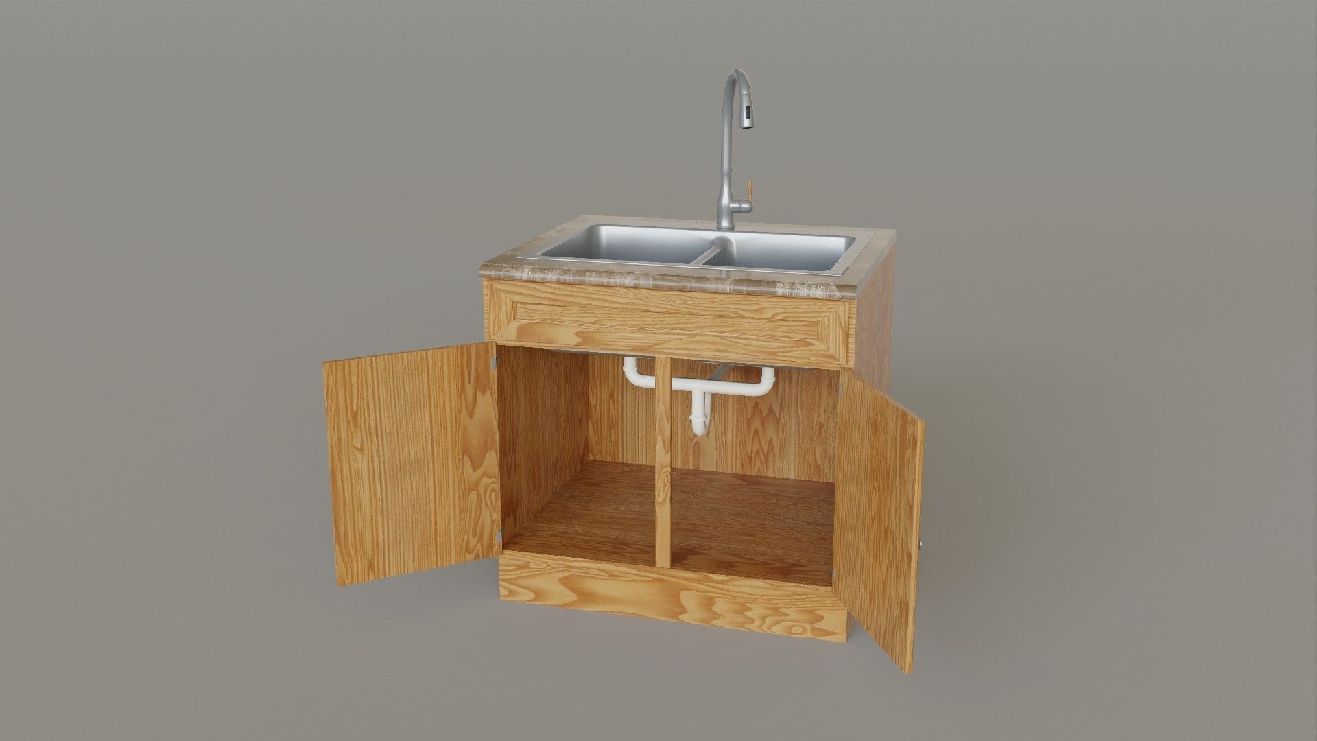 Kitchen Set Low-poly 3D model_22