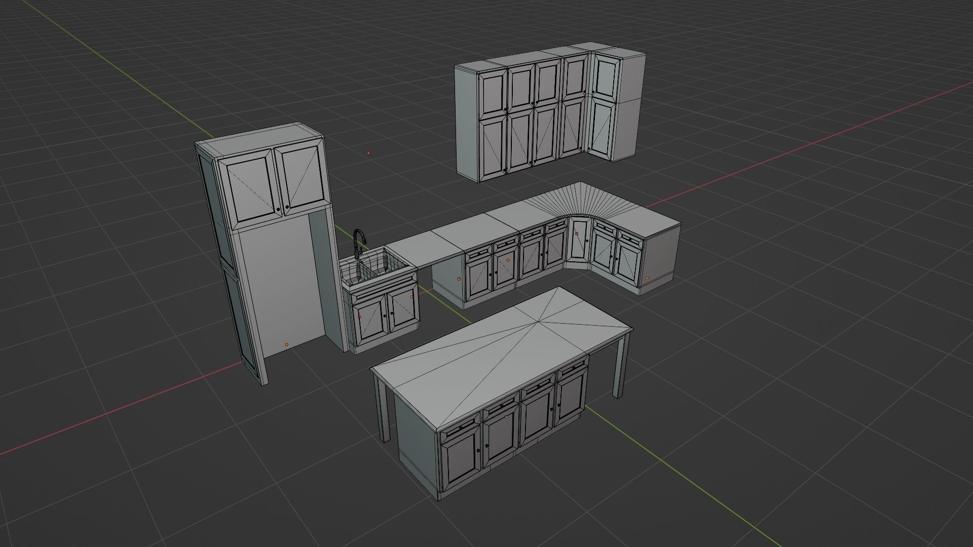 Kitchen Set Low-poly 3D model_66