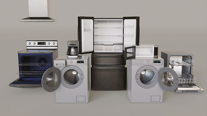 Kitchen Set Low-poly 3D model 5