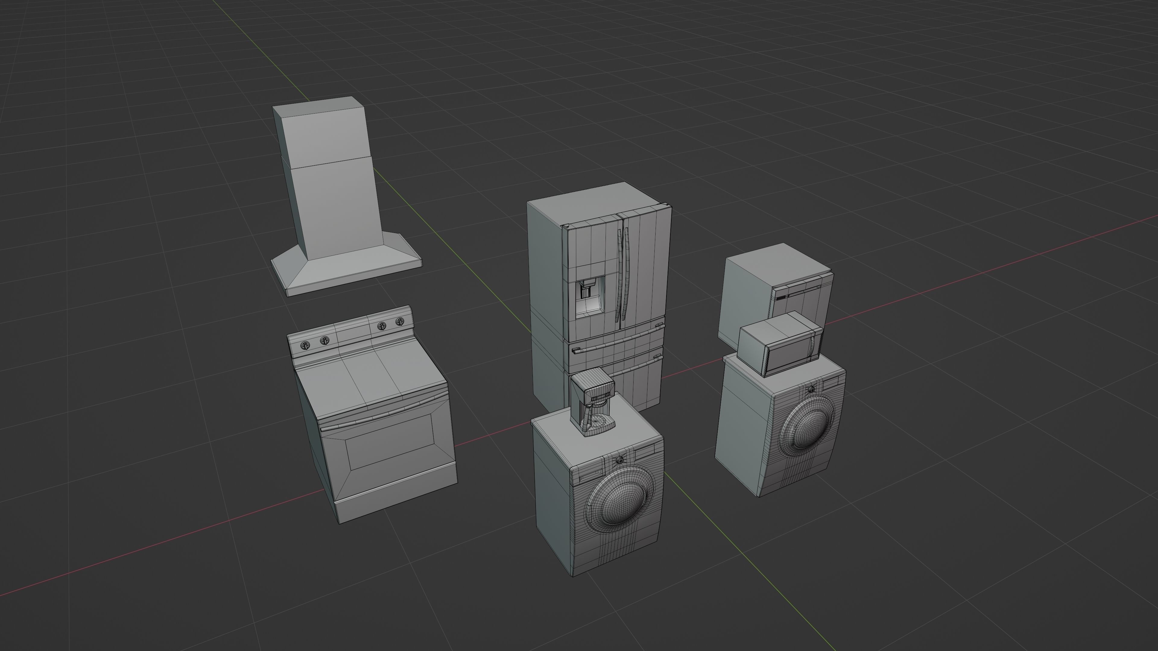 Kitchen Set Low-poly 3D model_59