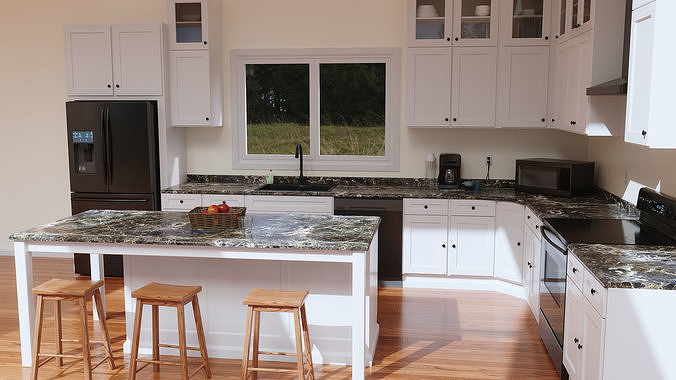 Kitchen Set Low-poly 3D model 2