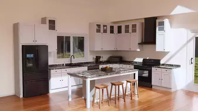 Kitchen Set Low-poly 3D model