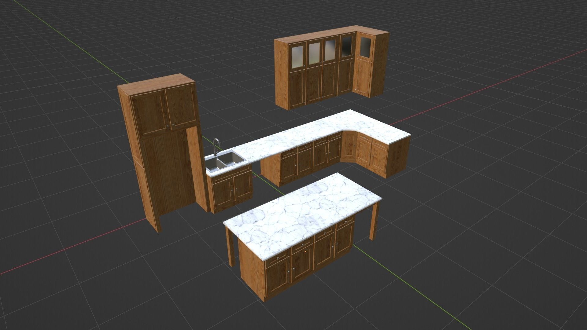 Kitchen Set Low-poly 3D model_64