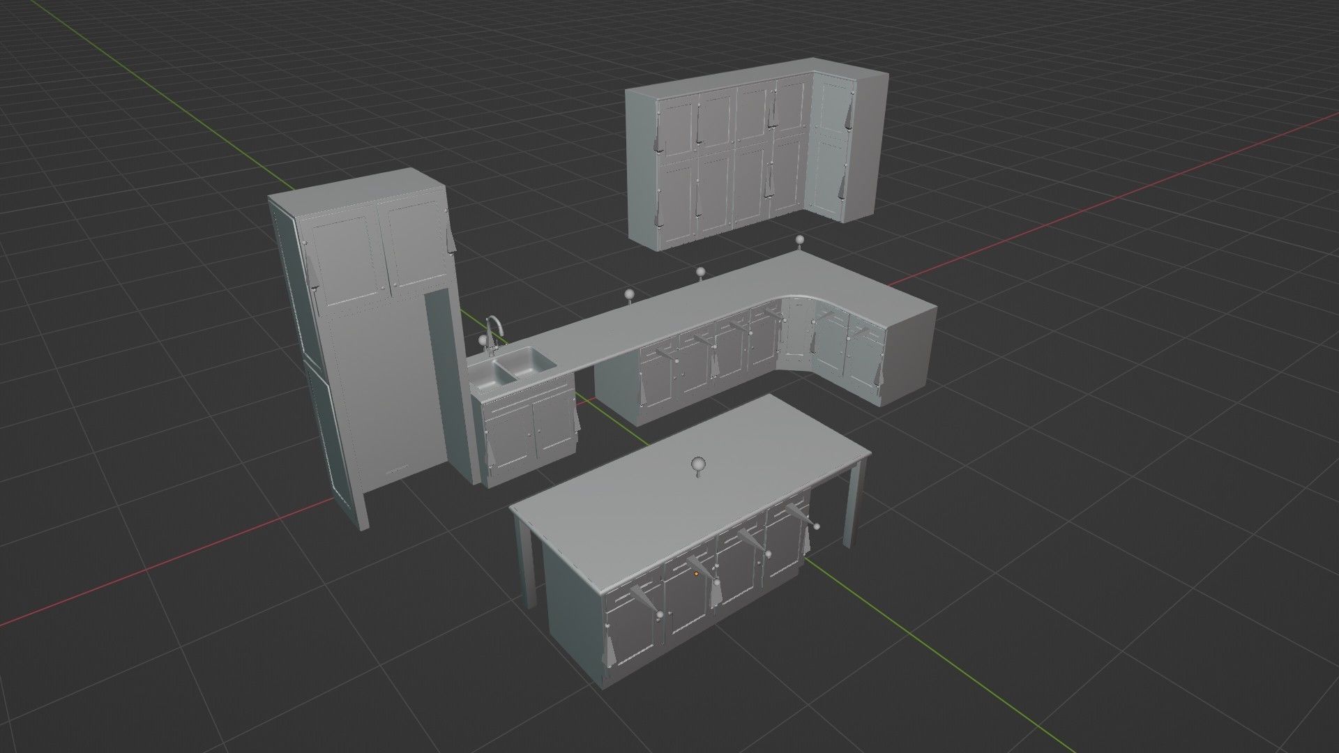 Kitchen Set Low-poly 3D model_65