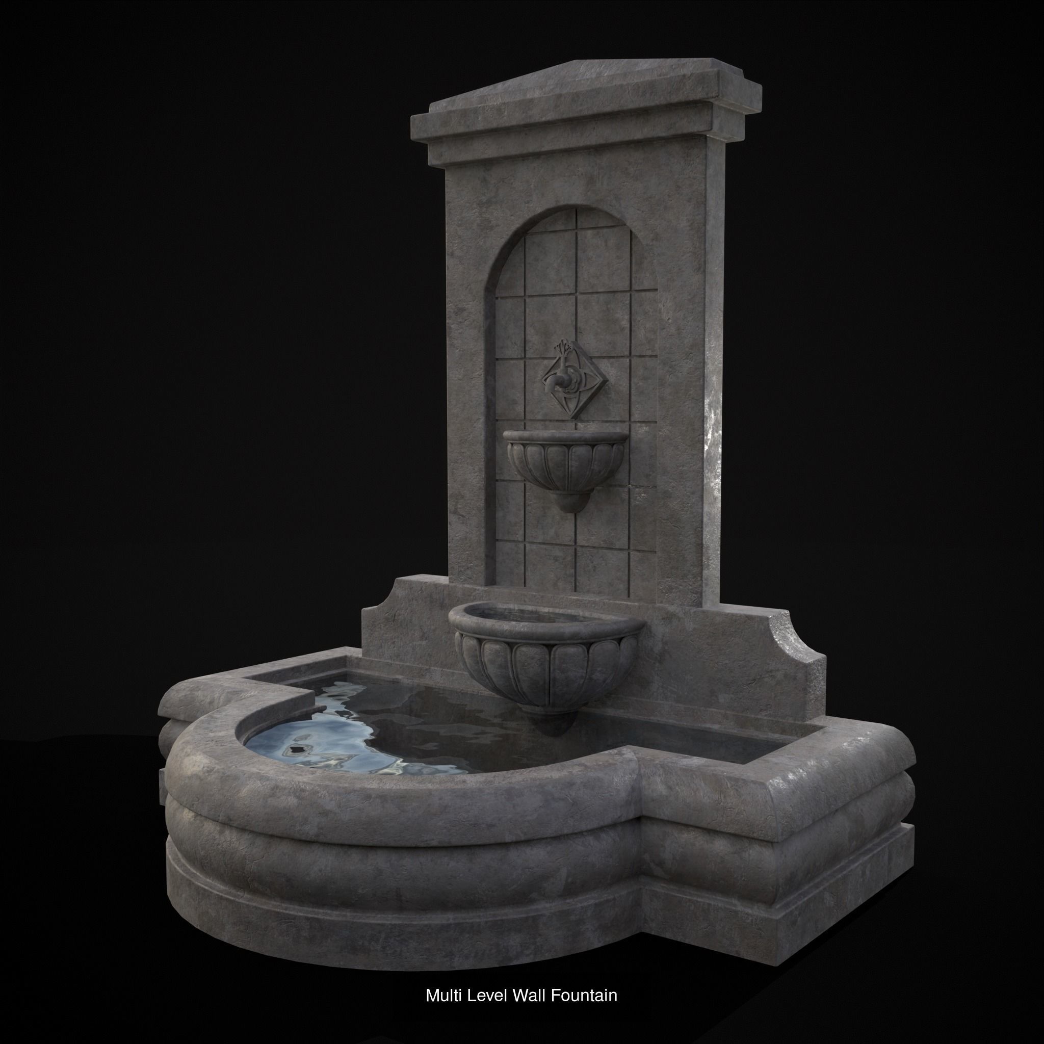 Four Fountains 3D Model Collection_7