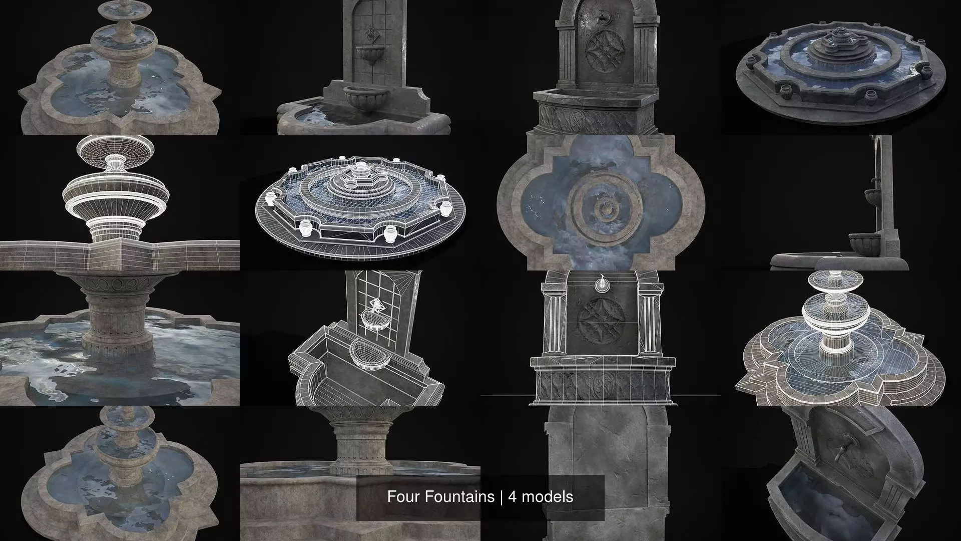 Four Fountains 3D Model Collection_5