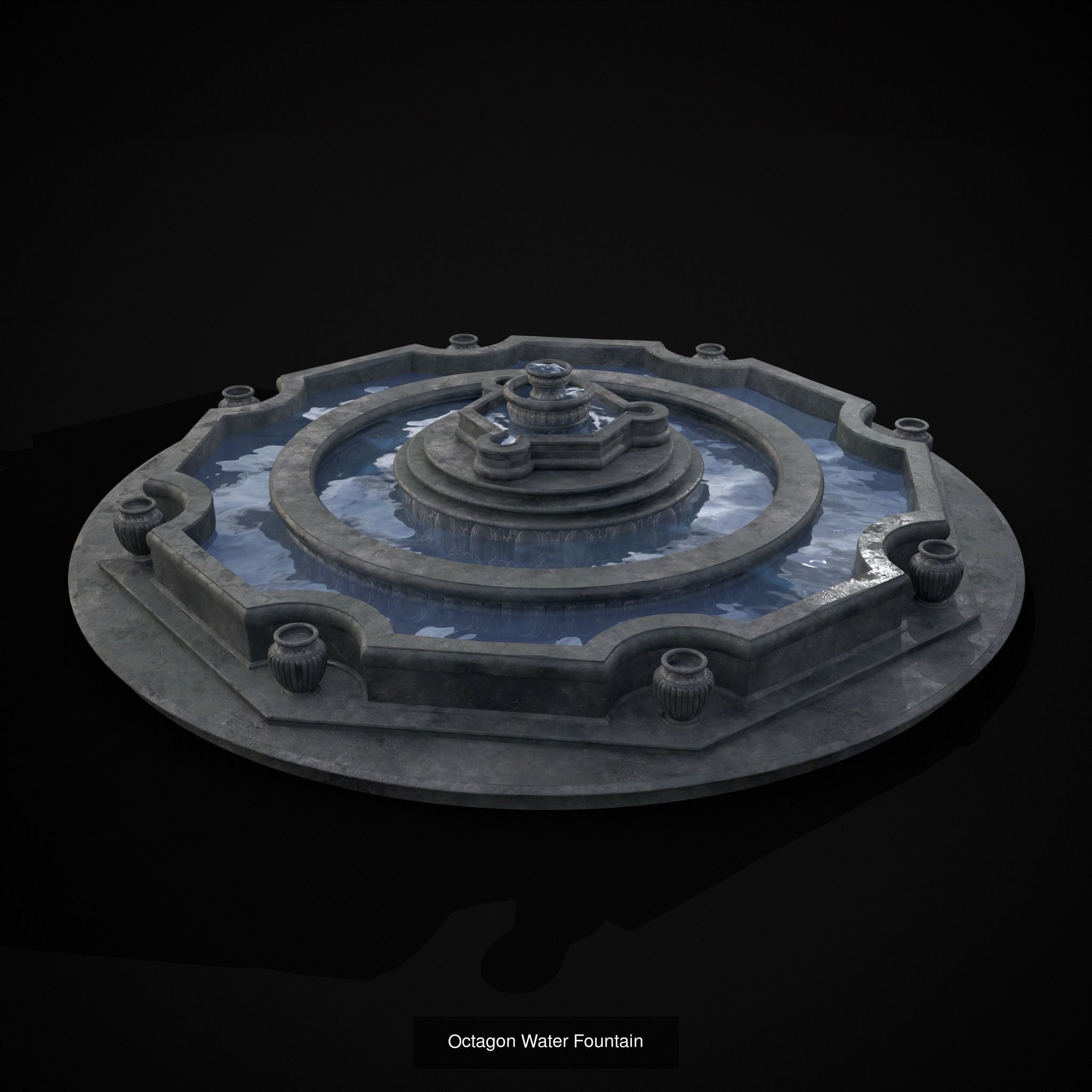 Four Fountains 3D Model Collection_8
