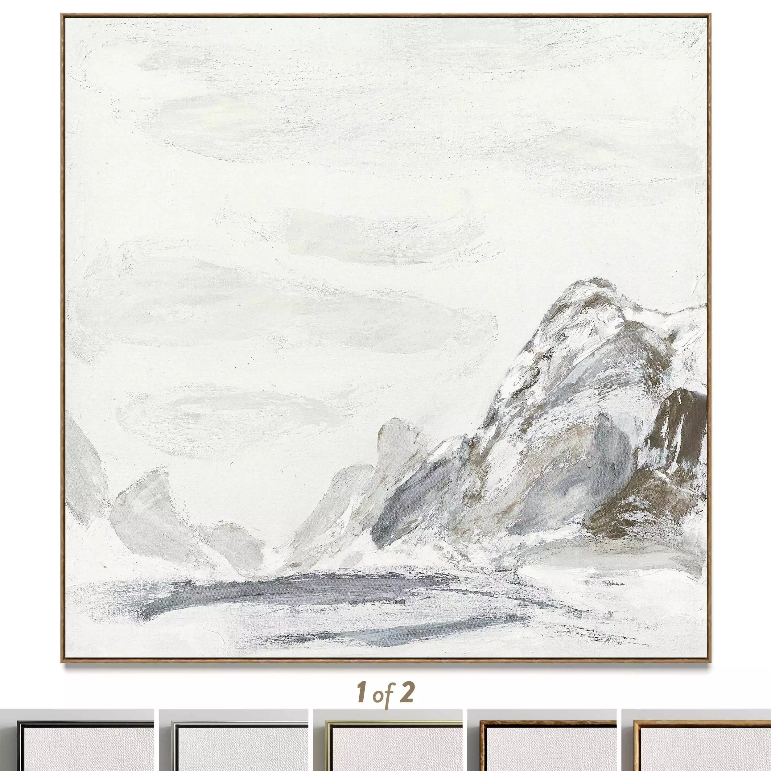 Plaster two square photo frames 64 Low-poly 3D model_0