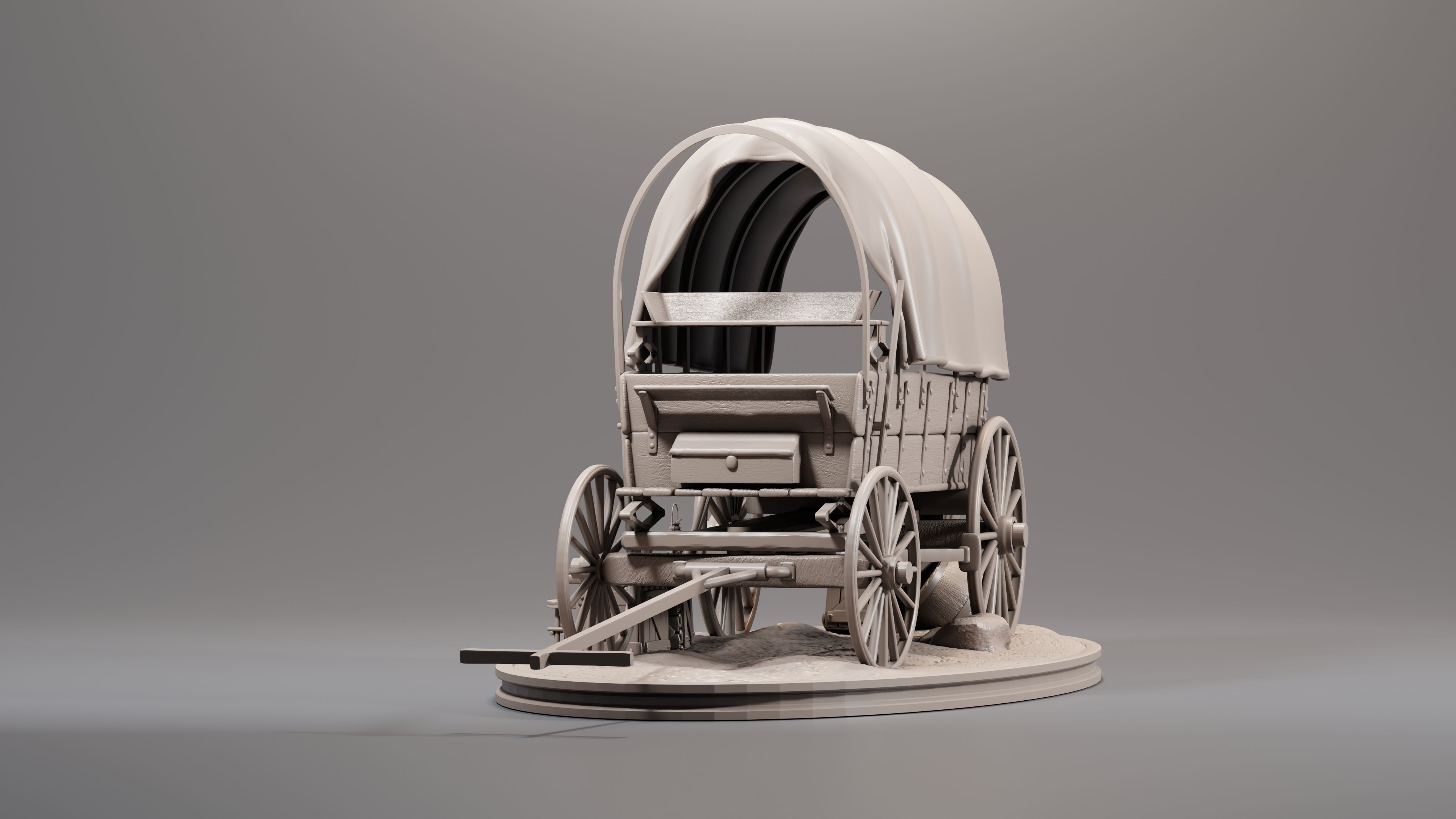 Diorama I modeled of a Chariot of the American West 3D print model_6