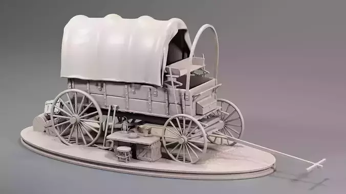 Diorama I modeled of a Chariot of the American West 3D print model