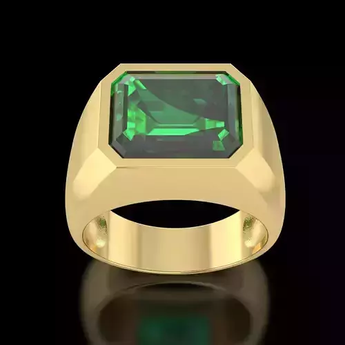 Emerald mens ring 12x10