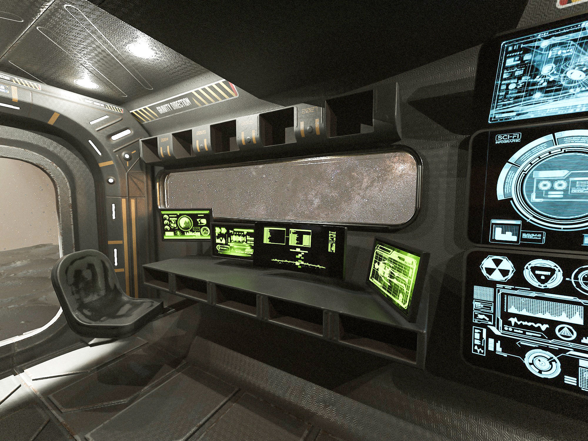 Space Station EOne PBR Low-poly 3D model_12