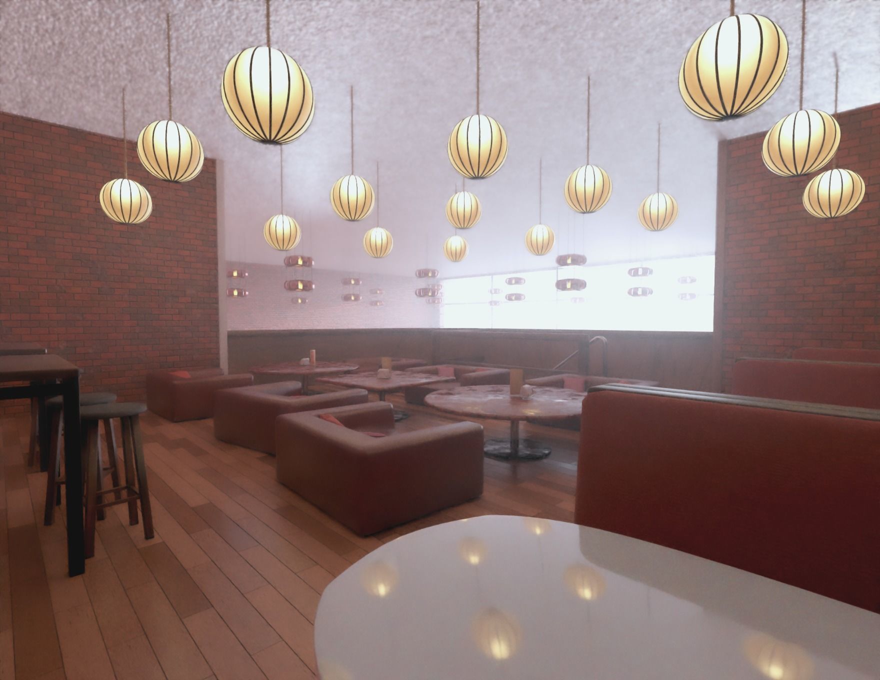 Low poly Cafe Restaurant Furniture Pack Free low-poly 3D model_1