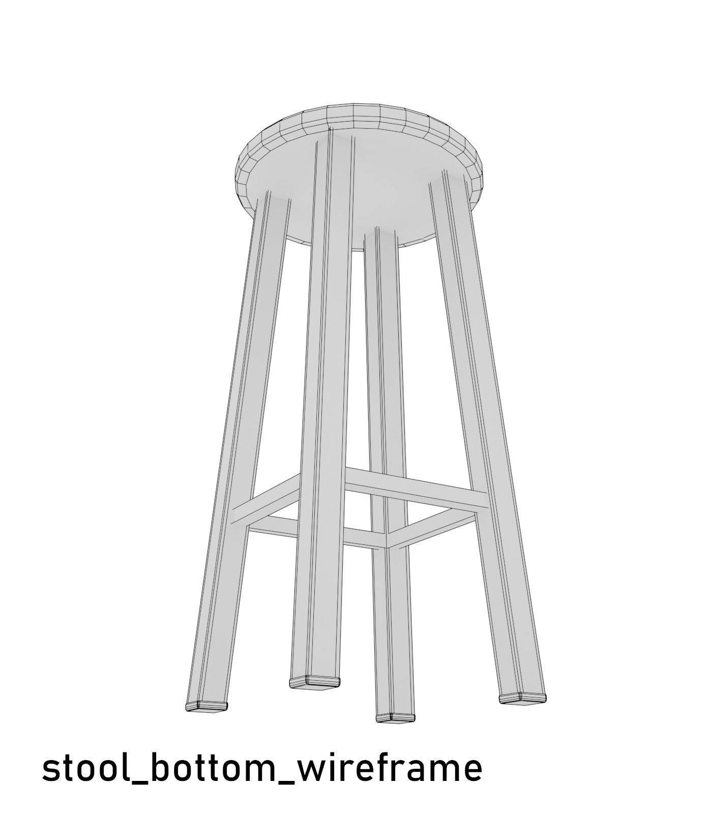 Low poly Cafe Restaurant Furniture Pack Free low-poly 3D model_37