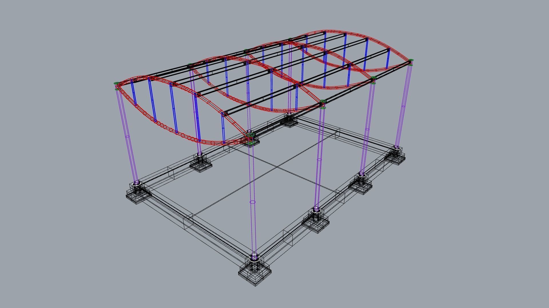 Cable-stayed beam structure 3D model_11