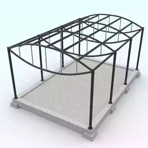 Cable-stayed beam structure 3D model