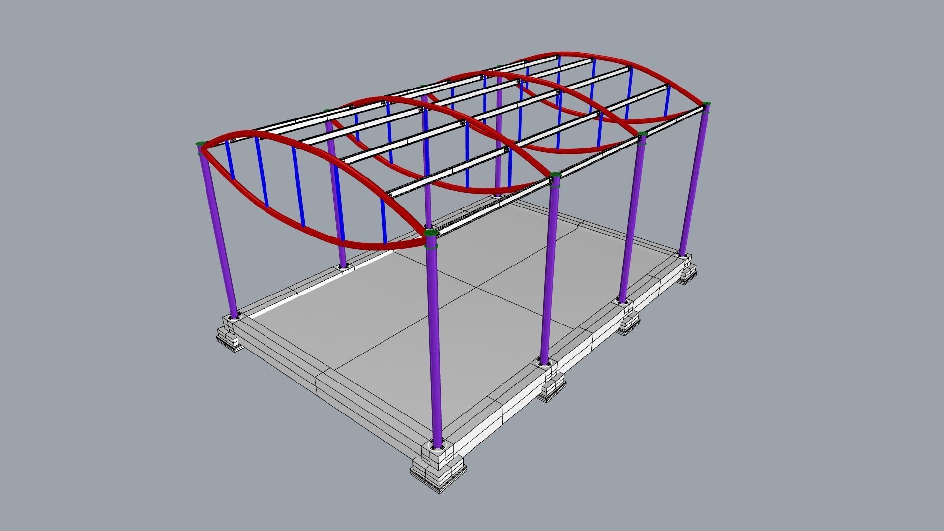 Cable-stayed beam structure 3D model_10