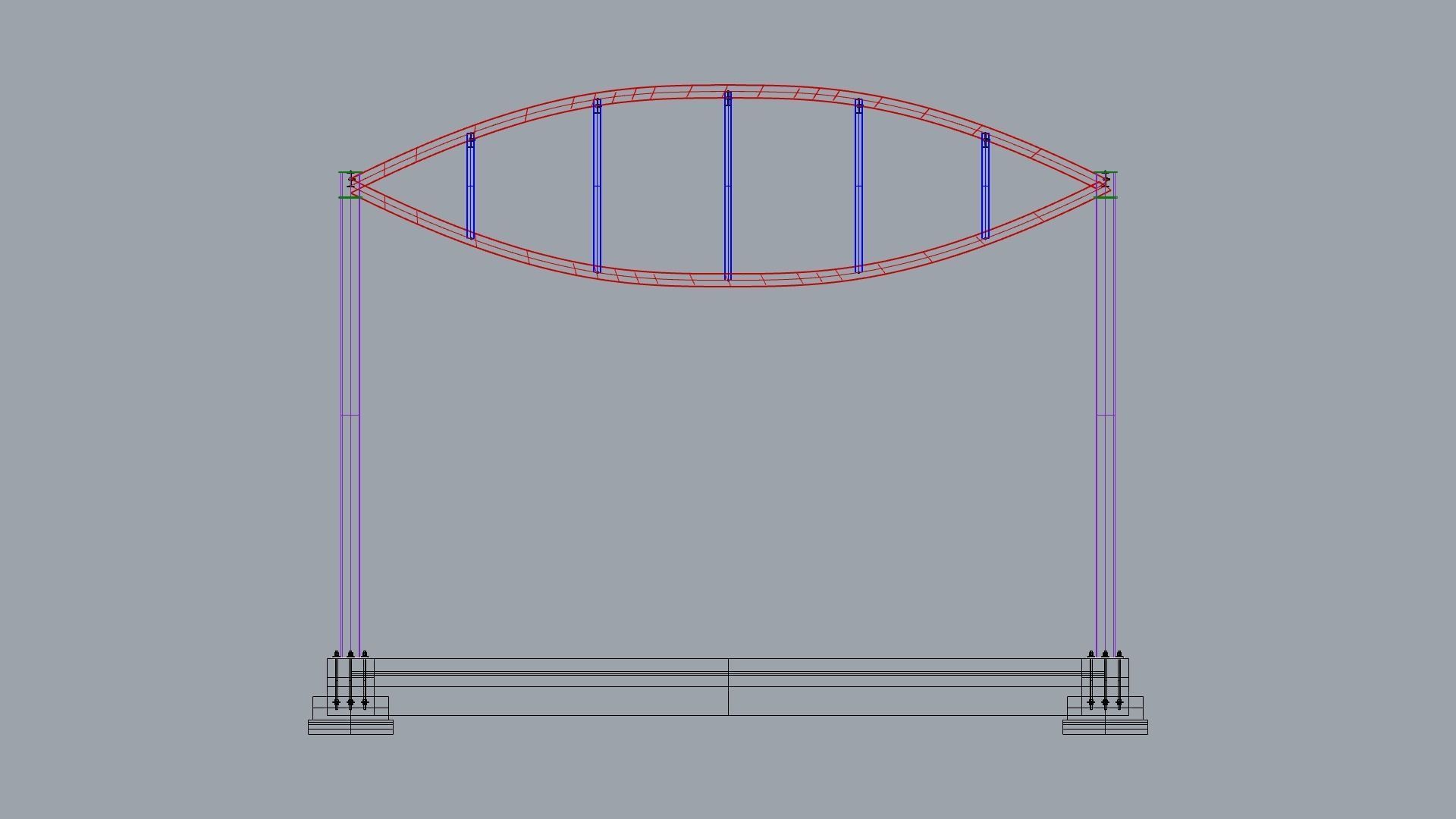 Cable-stayed beam structure 3D model_7
