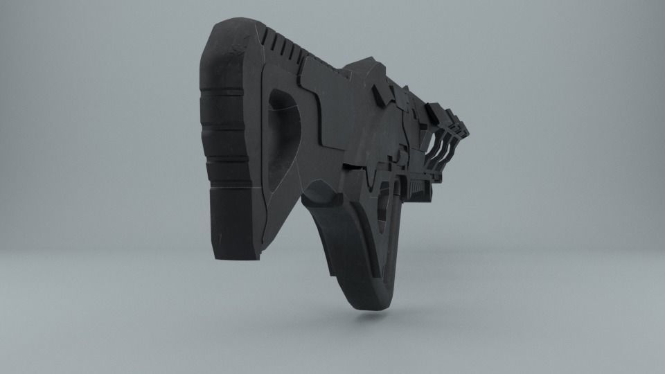 Plasma Gun Low-poly 3D model_2
